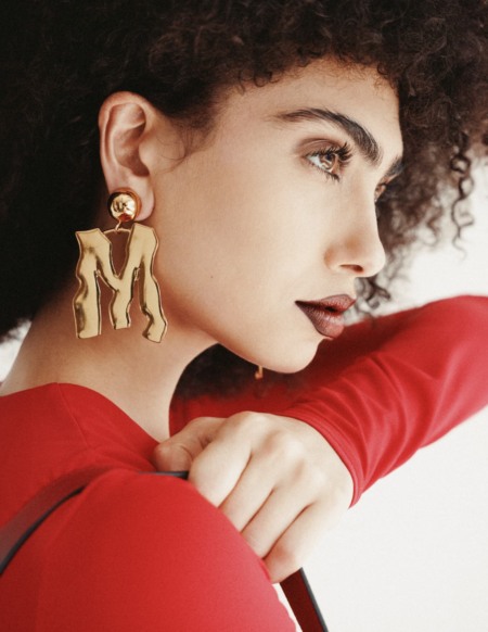 Haya, Magazine, editorial, fashion, red, Balenciaga, dress